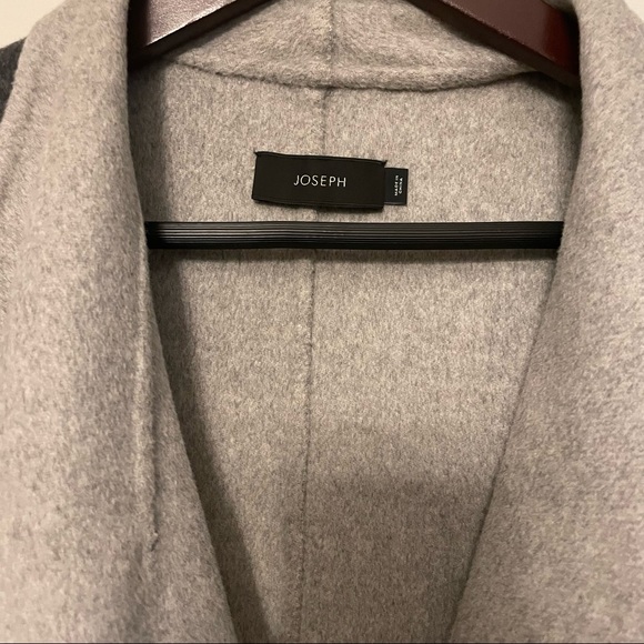 JOSEPH gray belted coat cashmere wool blend sz40 - Picture 2 of 10